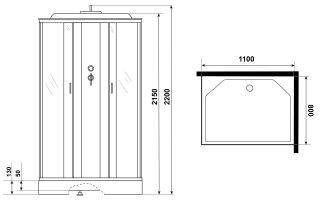 Душевая кабина Niagara NG-43185-14Q 110x80см серебро/матовое